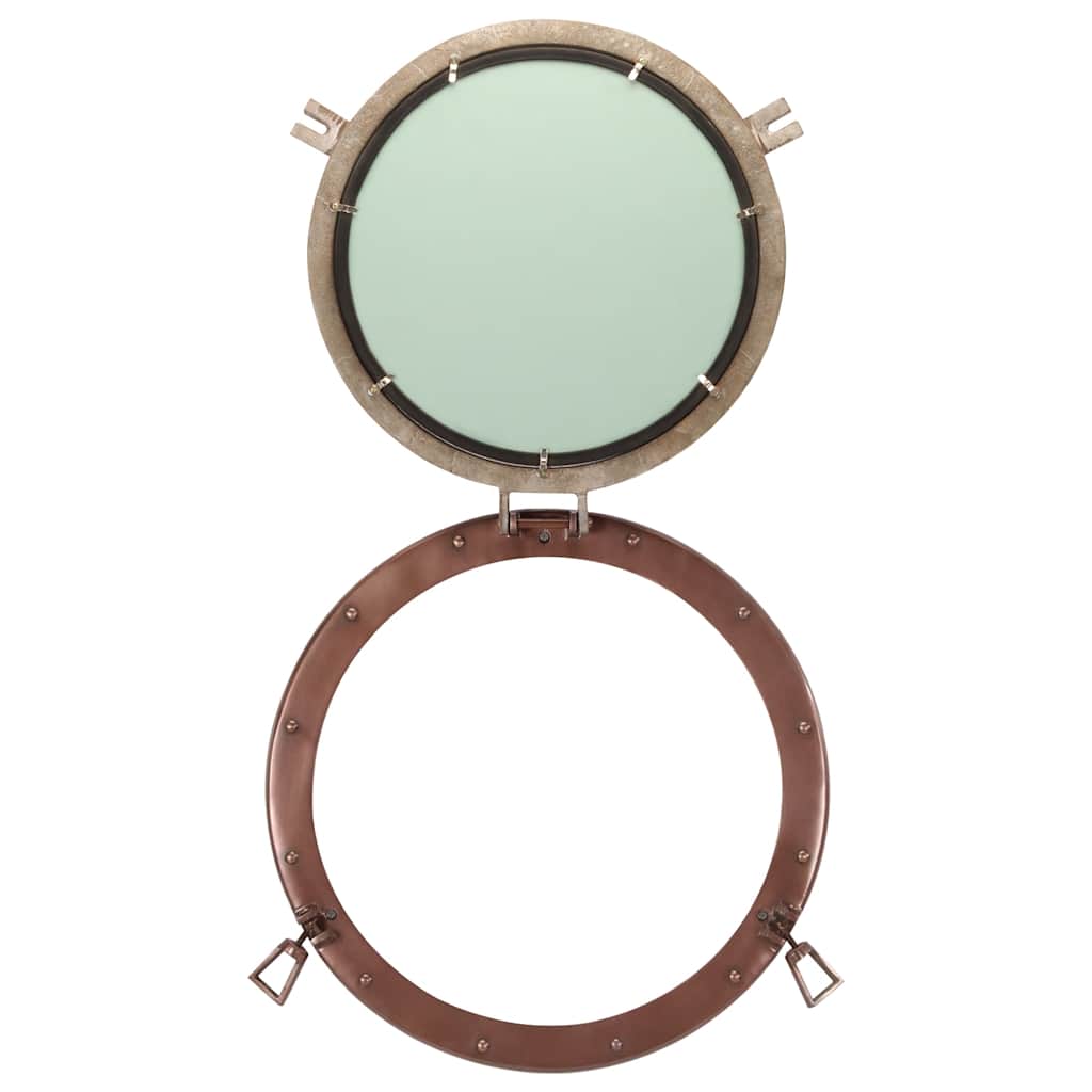 Porthole Mirror Wall Hanging Ø50 Cm Aluminium And Glass